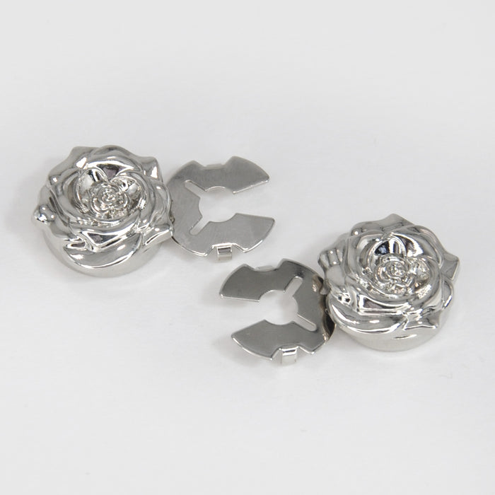Rose Metal Button Covers | Set of 2