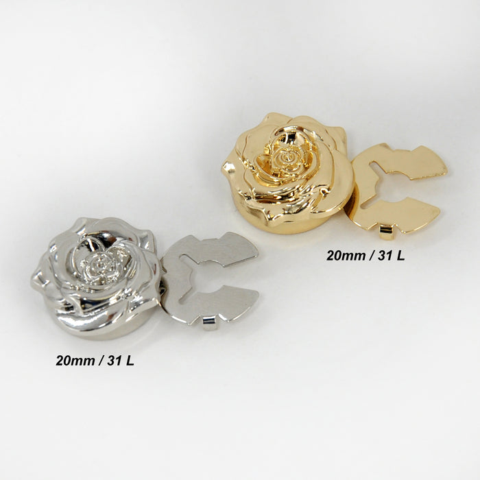 Rose Metal Button Covers | Set of 2