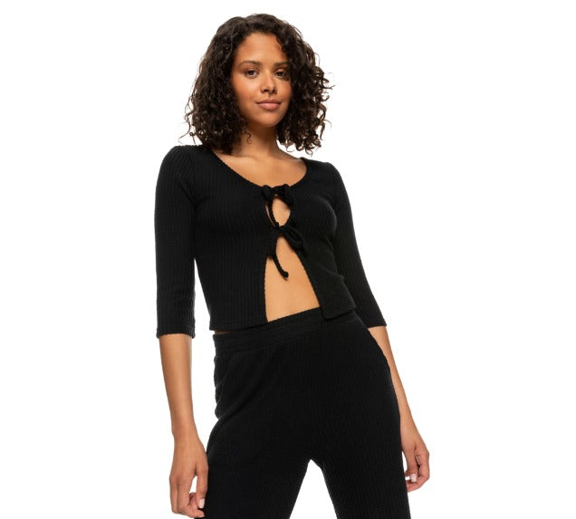 Roxy Looking Good Tie Front Cardigan Top by Roxy