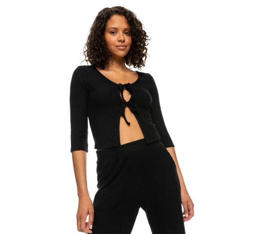 Roxy Looking Good Tie Front Cardigan Top by Roxy