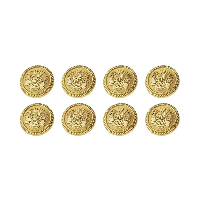 Royal Crest Antique Gold Metal Buttons | 18mm(28L) & 21mm(34L)