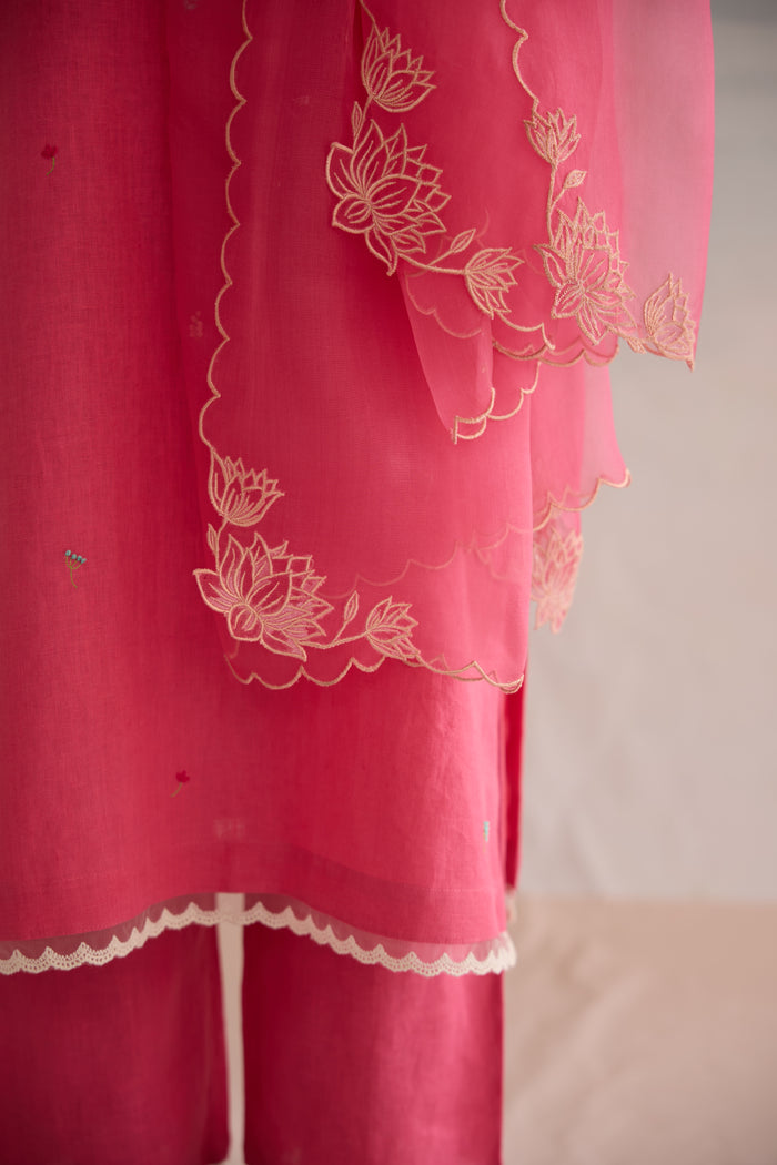 Ruby Linen Kurta Set