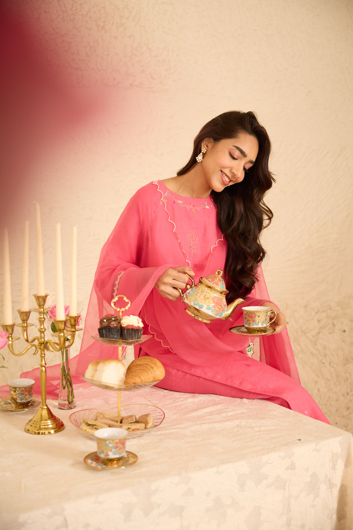 Ruby Linen Kurta Set