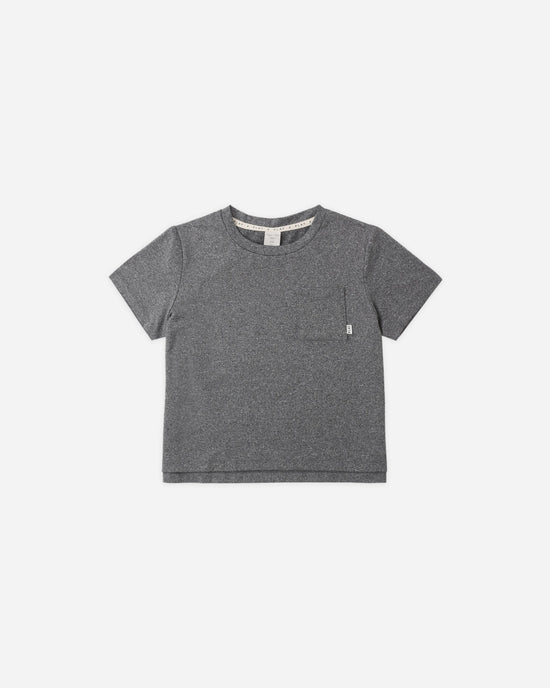 Rylee and Cru Cove Essential Pocket Tee - Heathered Black