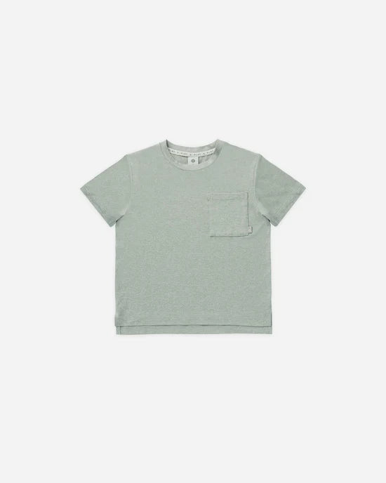 Rylee and Cru Cove Essential Pocket Tee - Heathered Sea Green