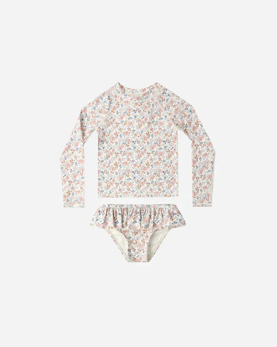 Rylee and Cru Rashgaurd Girls Set - Flower Field