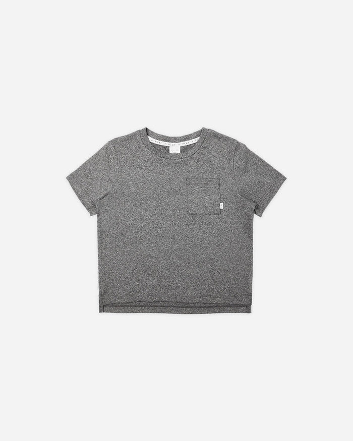 Rylee & Cru Cove Essential Pocket Tee - Heathered Black