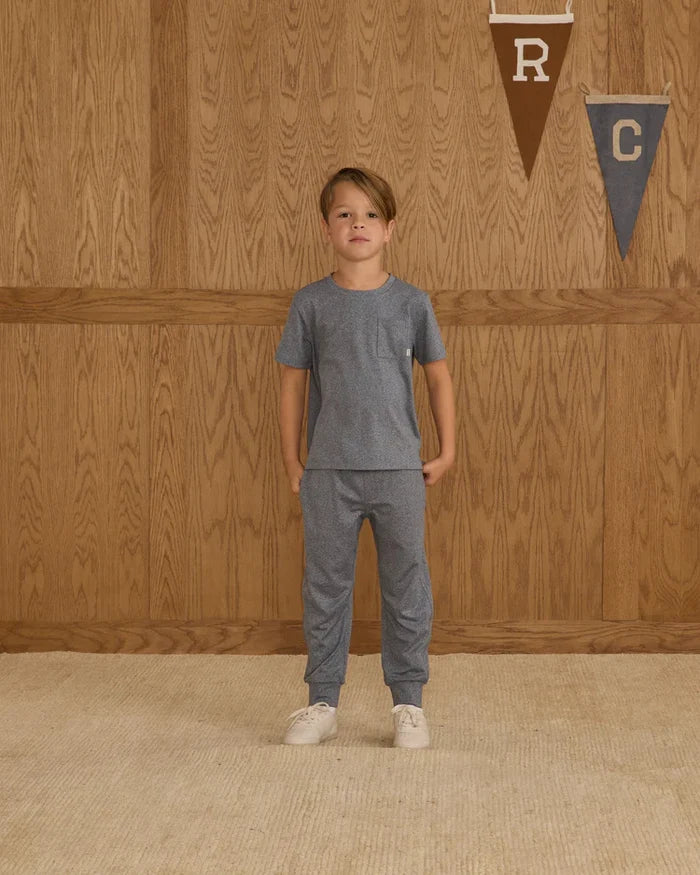 Rylee & Cru Cove Essential Pocket Tee - Heathered Navy