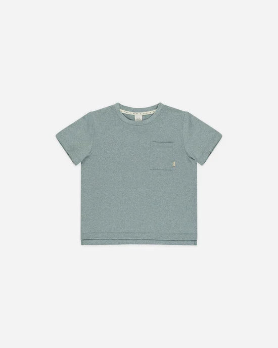 Rylee & Cru Cove Essential Pocket Tee - Heathered Ocean