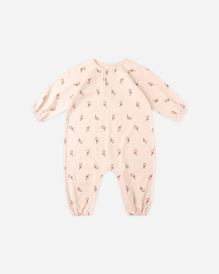 Rylee & Cru Henley Jumpsuit - Candy Cane