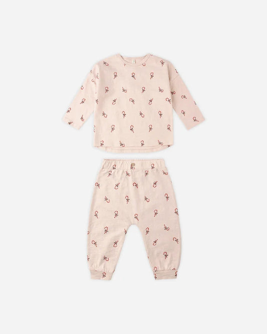 Rylee & Cru Long Sleeve Tee & Pant Set - Candy Canes