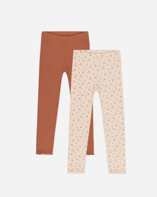 Rylee & Cru Ribbed Legging Set - Cherries, Poppy