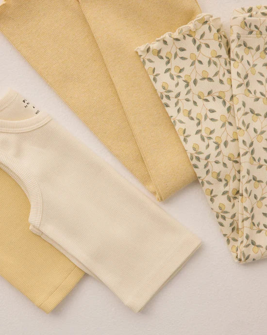 Rylee & Cru Ribbed Legging Set - Lemons, Yellow