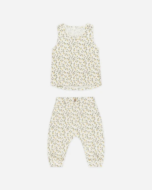 Rylee & Cru Tank + Slouch Pant Set - Lemons