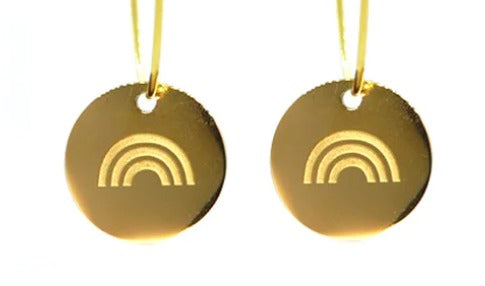 Salty Cali Lil' Tokens - Rainbow Hoop Hugger Earring by Salty Cali