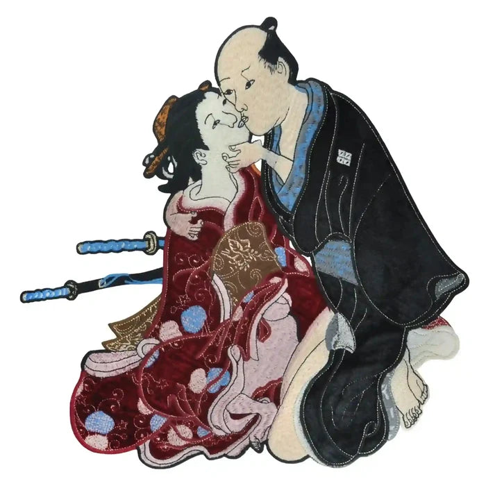 Ani Accessories Samurai and Geisha Embroidered Sew On Patch Badge for Jackets Kurtis Bags DIY Craft Clothing Applique