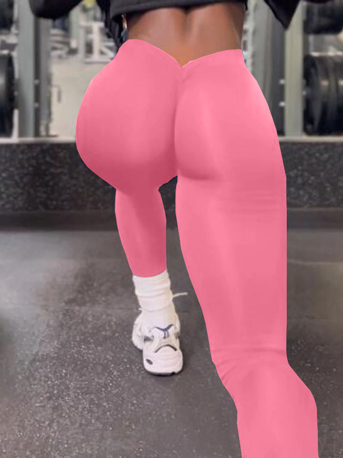 Scrunch Bum Deep V Back Leggings