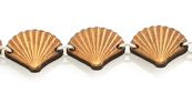 Seashell laser-cut wood bracelet, second colorway, made in USA