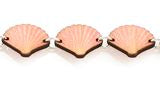 Seashell laser-cut wood bracelet, third colorway, made in USA