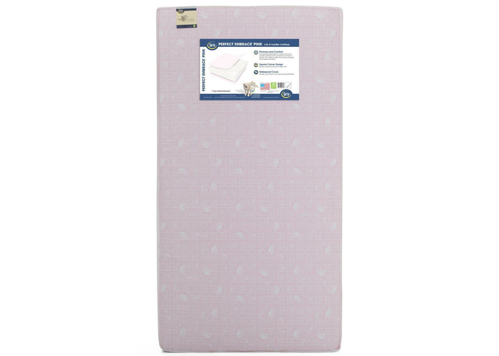 Serta Perfect Embrace Pinkâ„¢ Crib & Toddler Mattress Front View a3a No Color (NO)