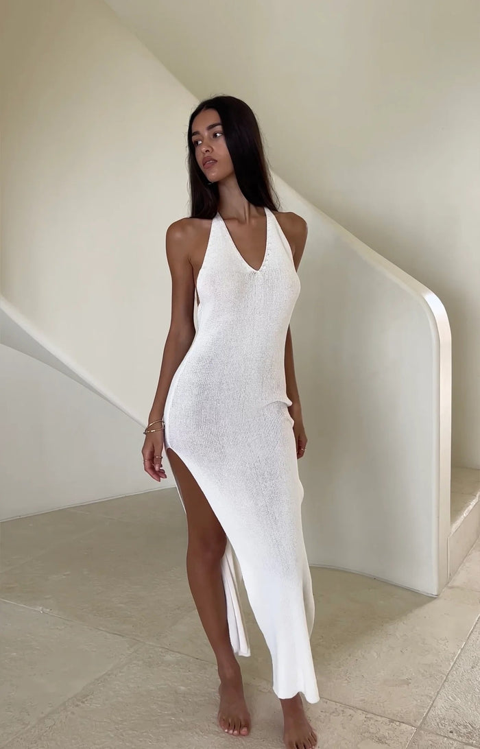 Sexy Cross Back Split Cover-up Dress