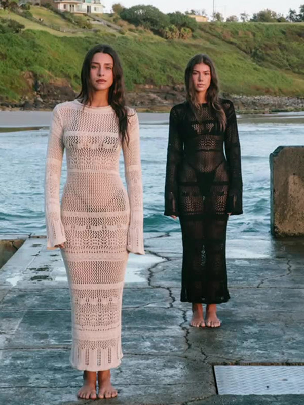 Sexy Fishnet Swimwear Without Bikini Set Cover-up Dress