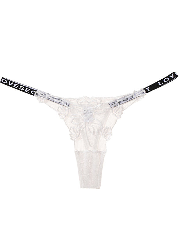 Sexy Flower Lace Mesh T-back Panties