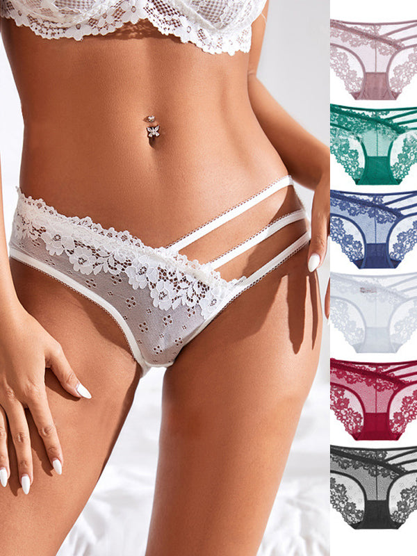 Sexy Lace Irregular Hollow Out Panties