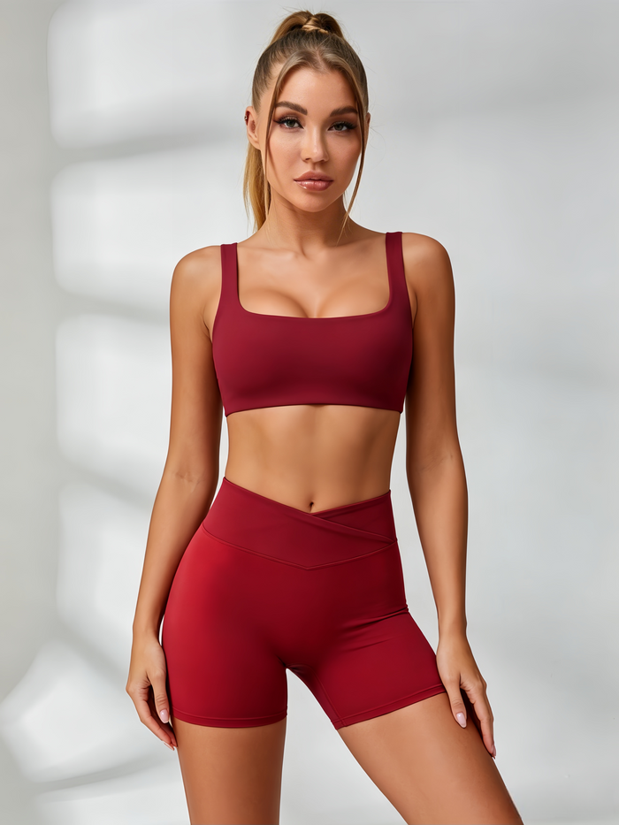 Sexy V-shape Waist Flare Backless Short Tracksuit