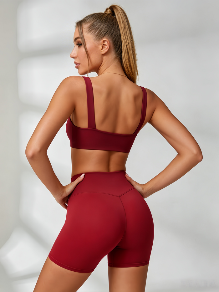 Sexy V-shape Waist Flare Backless Short Tracksuit