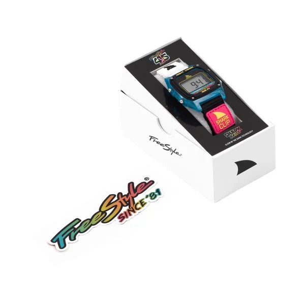 Freestyle Shark Classic Clip Glow 45th Anniversary watch strap and display detail