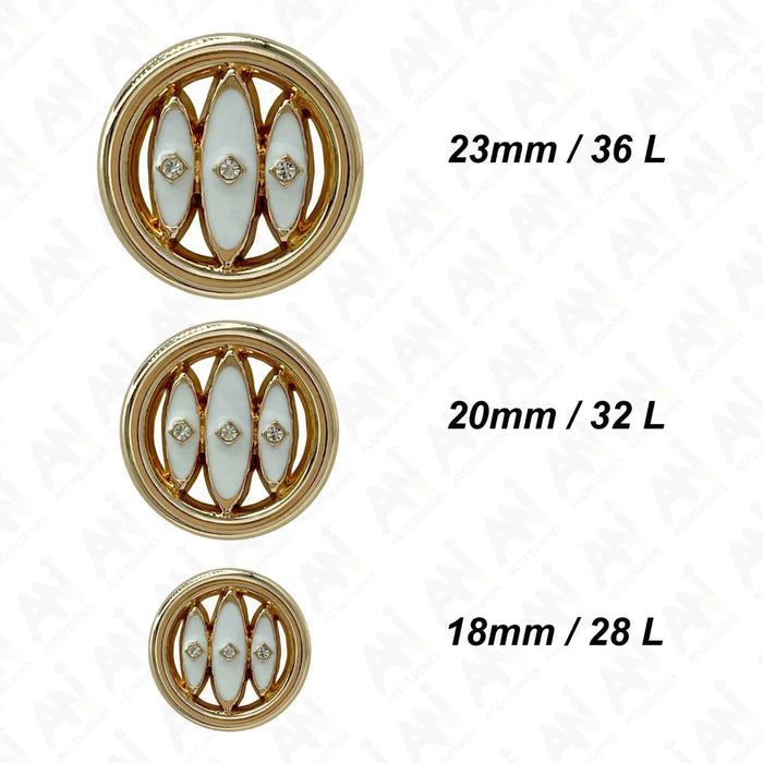 Shivay Eye Design Metal Button | 18mm(28L), 20mm(32L) & 23mm(36L)
