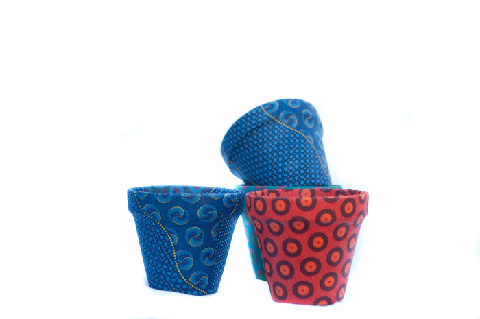 Shweshwe Covered Terracota Planter Pots