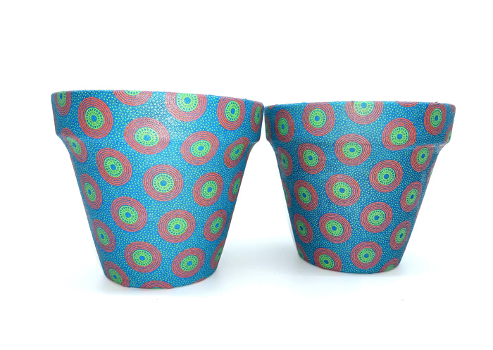 Shweshwe Covered Terracota Planter Pots