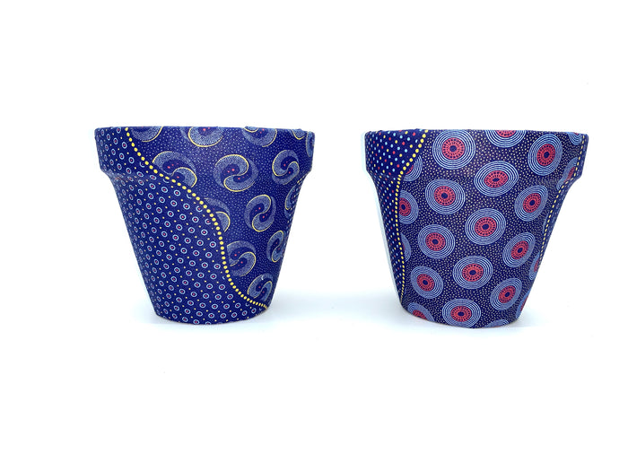 Shweshwe Covered Terracota Planter Pots