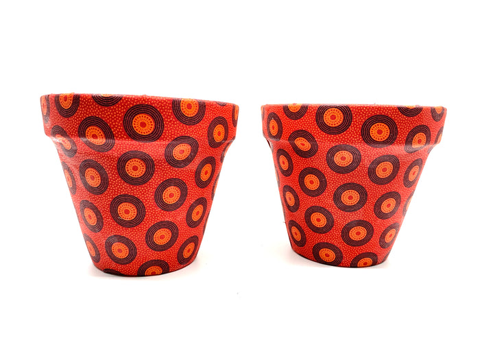 Shweshwe Covered Terracota Planter Pots