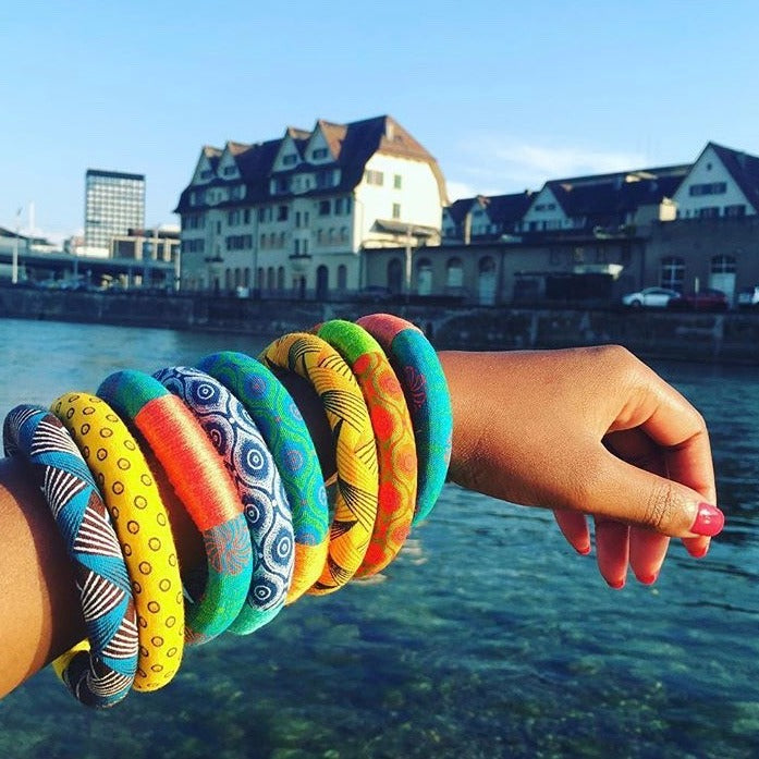 Shweshwe Metallic Wrapped Luyolo Bracelet
