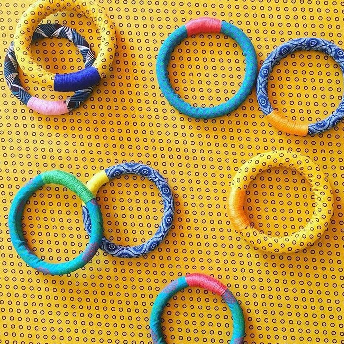 Shweshwe Metallic Wrapped Luyolo Bracelet