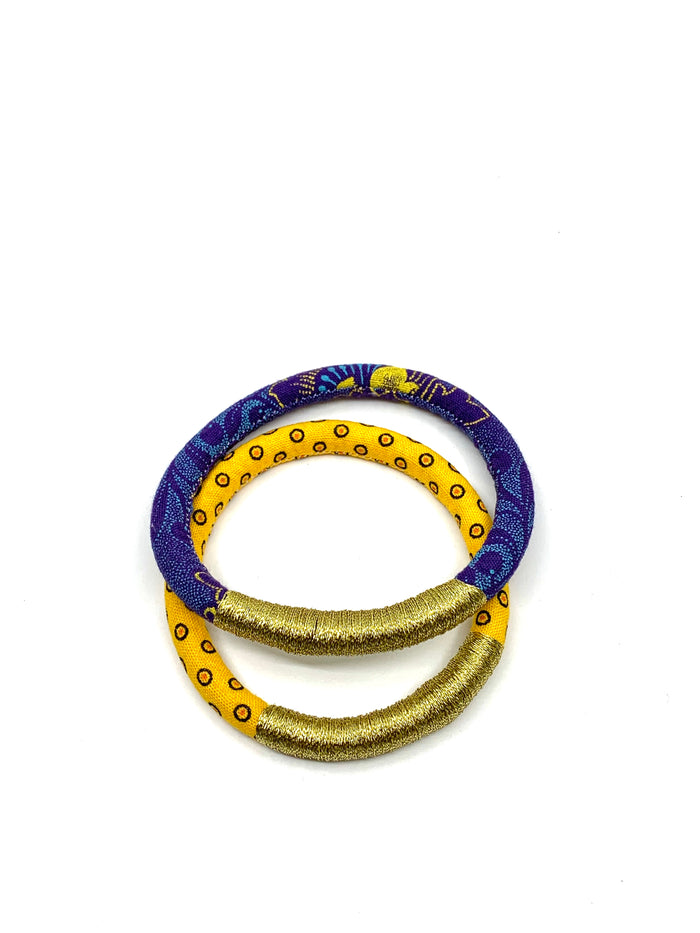 Shweshwe Metallic Wrapped Luyolo Bracelet