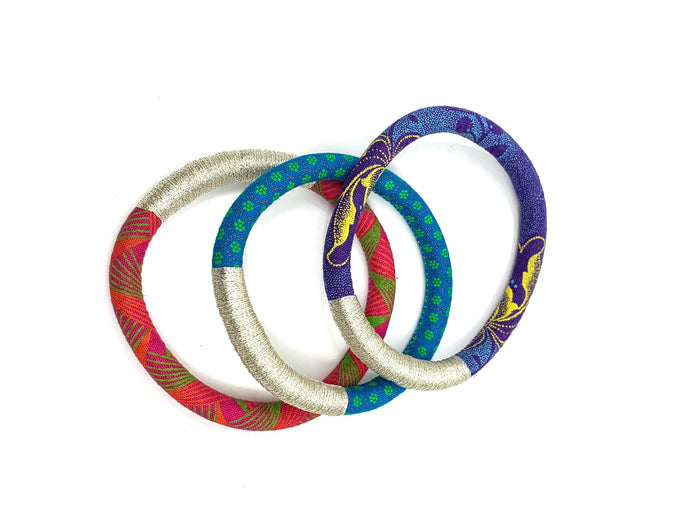 Shweshwe Metallic Wrapped Luyolo Bracelet