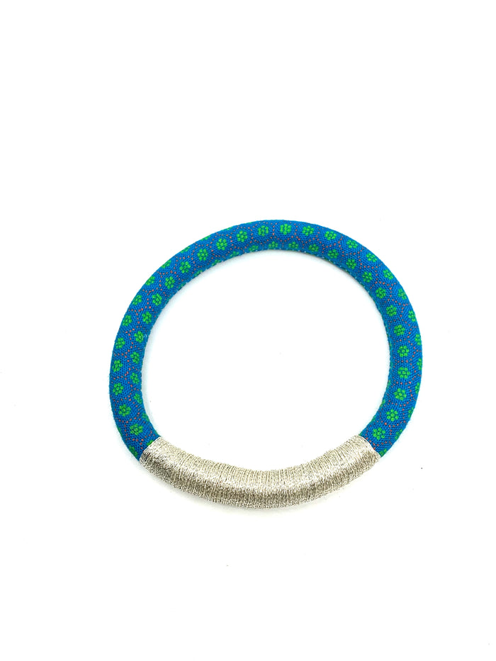 Shweshwe Metallic Wrapped Luyolo Bracelet