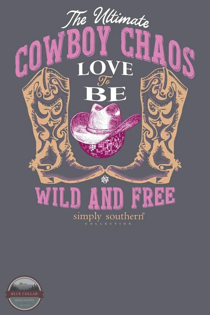 Simply Southern MINWASH-CHAOS-GRPHT Cowboy Chaos Short Sleeve Shirt image of print only