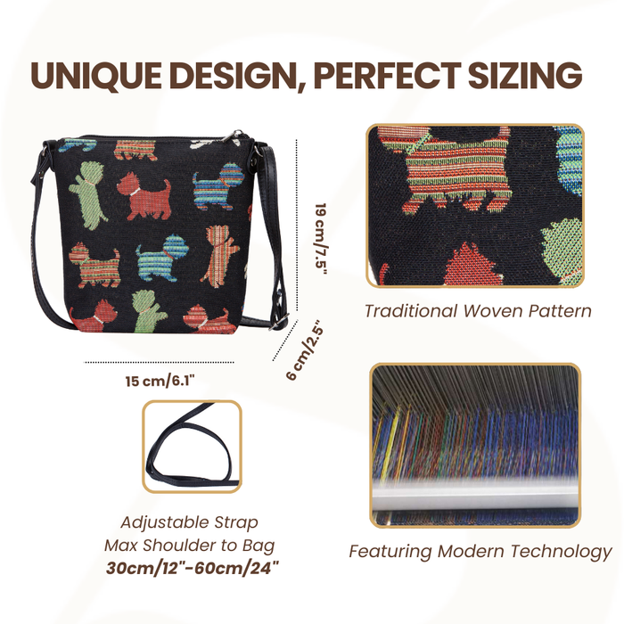 SLING-PUPPY | PLAYFUL PUPPY DOG SLING BAG PURSE CROSSBODY