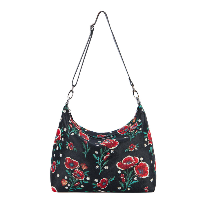 SLOU-FKPOP | Slouch Bag - Frida Kahlo Poppy Black
