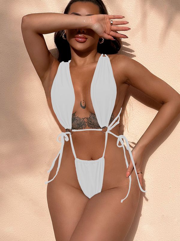 Solid Color Cross One Pieces