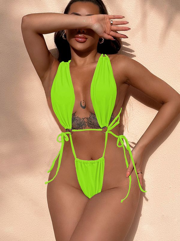 Solid Color Cross One Pieces