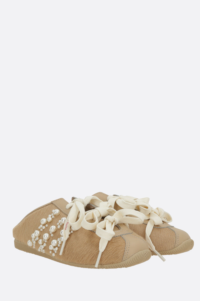 SR Japan mule sneakers in pony hair