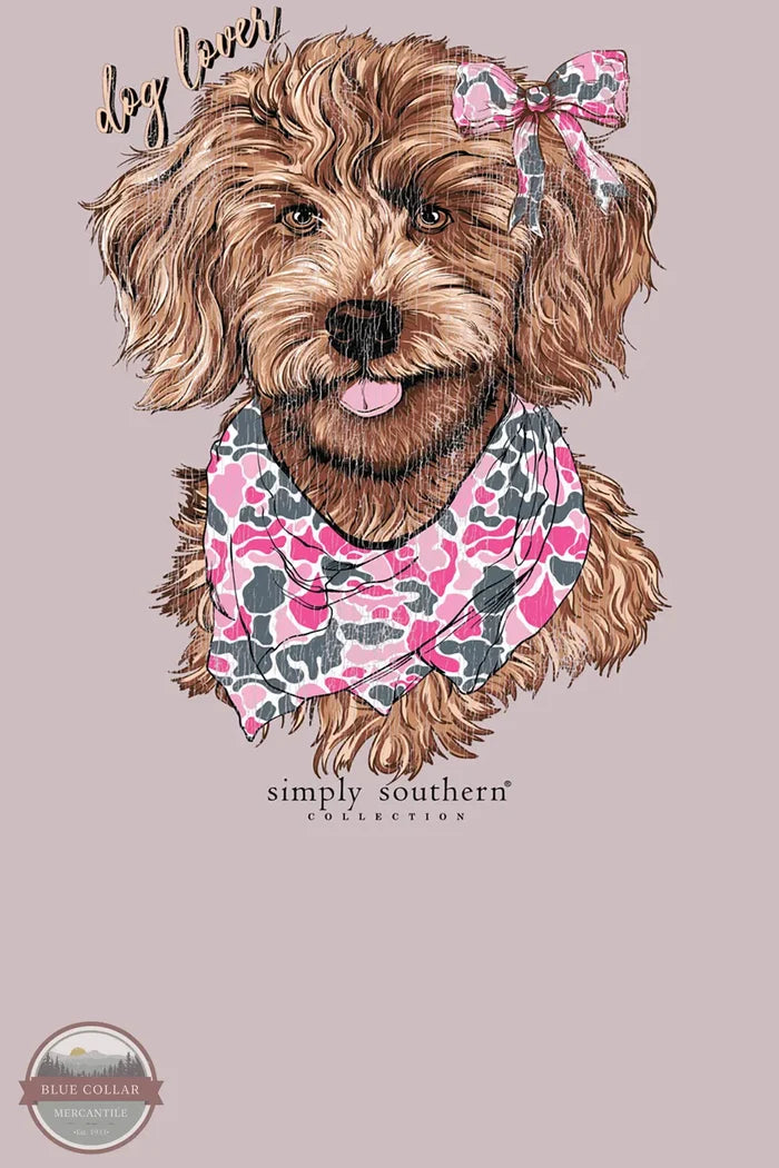 Simply Southern SS-DOGCAMO-DRFTWD Dogg With Camo Bows Short Sleeve T-Shirt main imprint image
