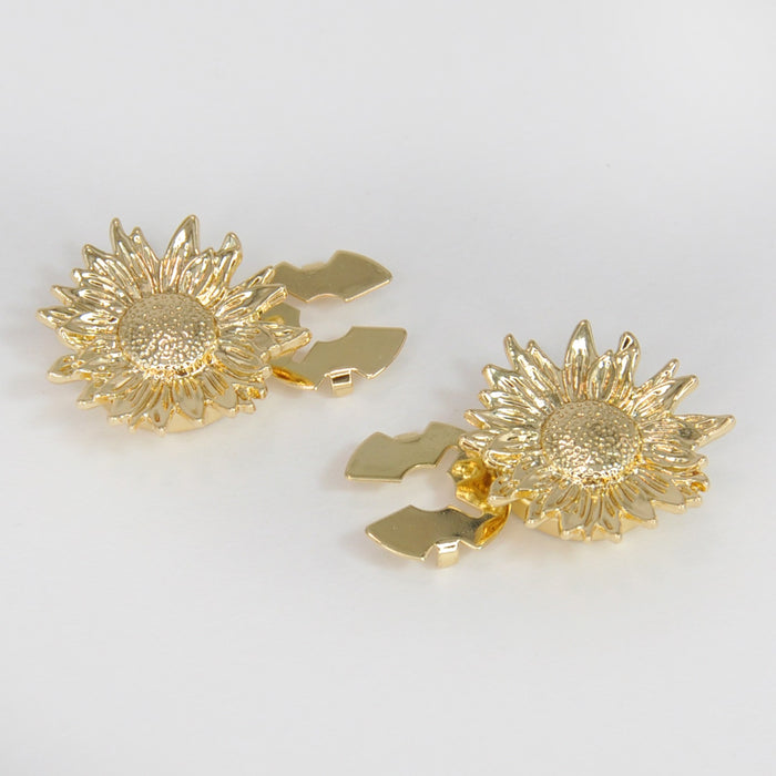 Sunflower Metal Button Covers | Set of 2