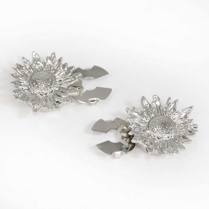 Sunflower Metal Button Covers | Set of 2